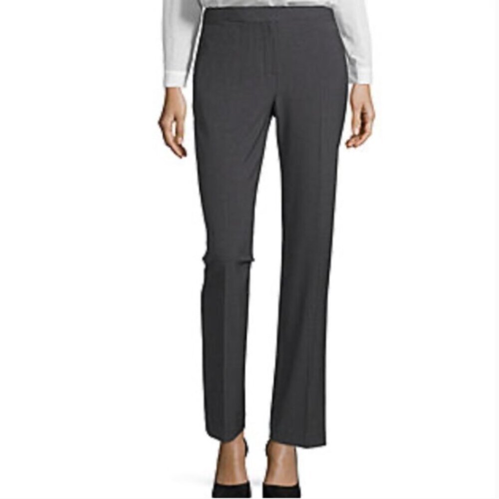 Liz Claiborne Audra Classic Straight‎ Leg Pant Sz 4 (31 x 31") Gray #182R